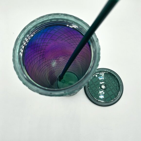 Starbucks 2023 Green Diamond Jeweled Soft Touch Cold Cup Tumbler 24 oz - Picture 5 of 8